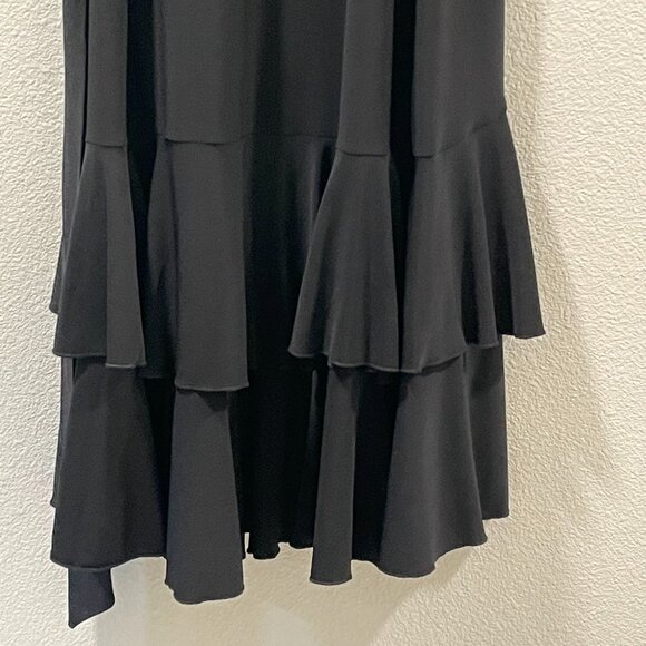 NWT KIYONNA "Miranda" Jersey Flounce Wrap Dress Flutter Sleeve Black Size XL - Picture 8 of 14